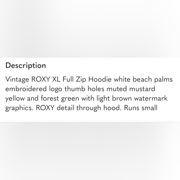 Vintage ROXY Full Zip Hoodie, Juniors Size XL/Womens Size XS/S - Picture 6 of 6